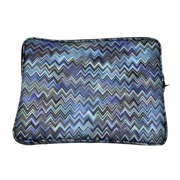 NWT Missoni For Bric’s Travel Laptop Tablet Case Blue Zigzag Italian Designer - Picture 5 of 14